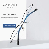 caponi pure titanium glasses frame blue light blocking computer glasses women ultralight business study eyeglasse men jf6106