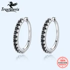 Серьги-клипсы TrustDavis из серебра 100% пробы с белым и черным фианитом, женские серьги-каффы без пирсинга, ювелирные изделия DA995