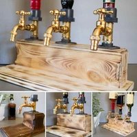 party liquor alcohol whiskey wood dispenser faucet shape for party dinners bars beverage stations drinking fountain kitchen f3g8