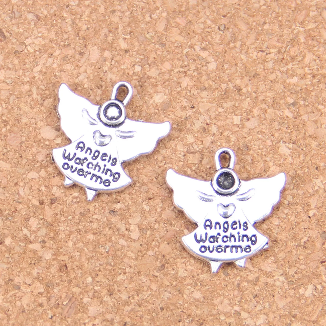 62 шт подвески АНГЕЛ Хранитель следит за мной 20x19 мм старинные Винтаж ювелирные