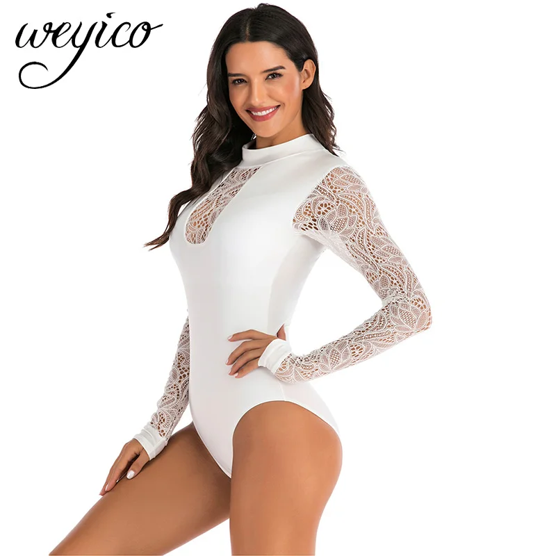 Сексуальный женский цельный купальник с длинными рукавами костюмы для серфинга