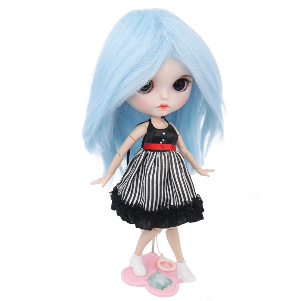 Кукольные волосы только синтетические синие и белые Омбре пушистые кукольные