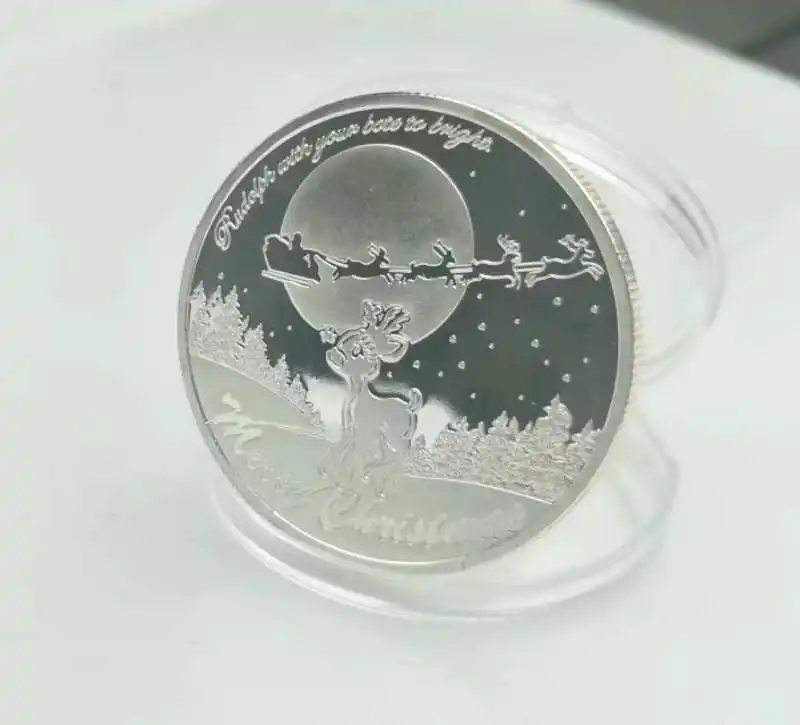 Креативная сувенирная монета рождественский подарок Санта Клауса памятные