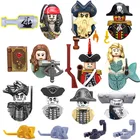 Миниатюрная кукла Пираты, экшн-фигурка, Карибский Джек, Спарроу, капитан, Салазар, Гектор барбоса, строительный блок, кирпичная игрушка для детей