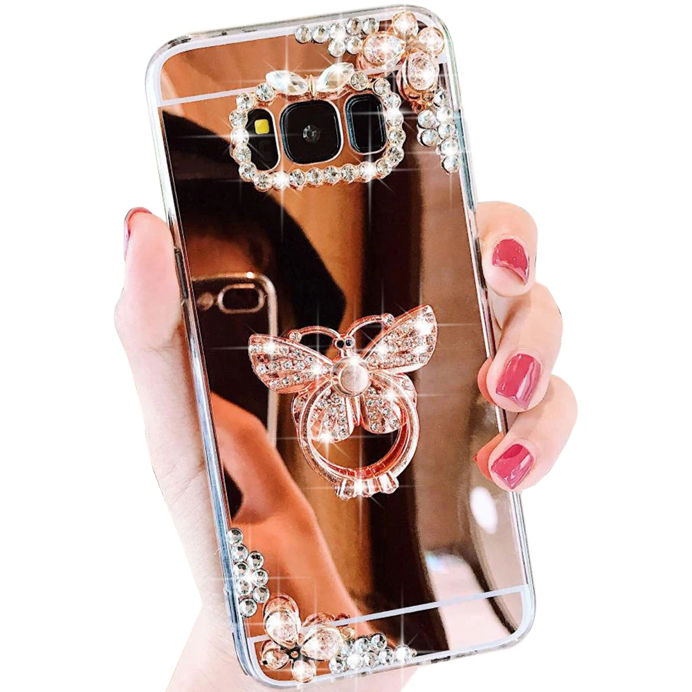 Чехол LCHULLE для Samsung GalaxyA6 J4 J6 Plus A8 2018 A3 A5 J3 J5 2017 с блестящим бриллиантовым кольцом
