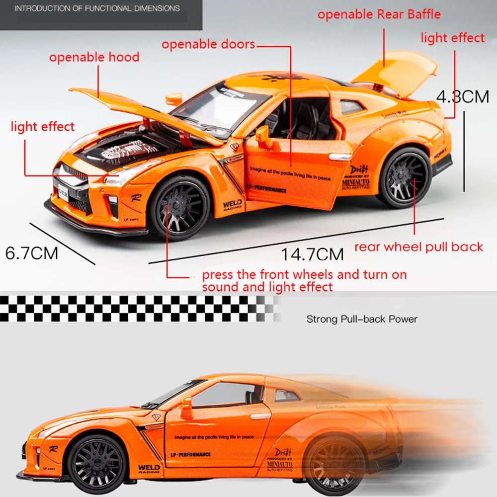 1:32 GtR литые автомобили горячее колесо модель автомобиля металлический корпус