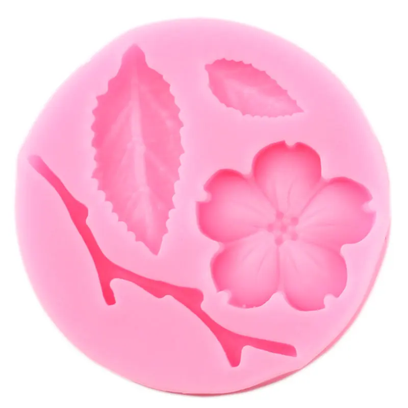3D цветок силиконовые формы сливы для помадки шоколада Топпинг кексов форма