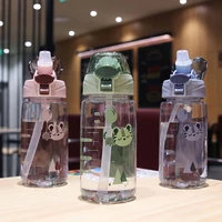 550ml children bottle for outdoor travel school cute cartoon animal baby water bottle with shoulder strap for boy girl