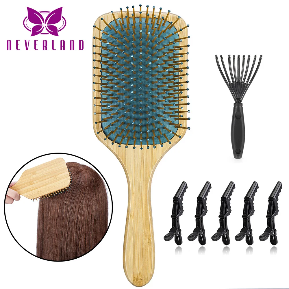 NEVERLAND Bamboo Paddle Massage Hiar кисти для ухода за волосами натуральная расческа здоровая