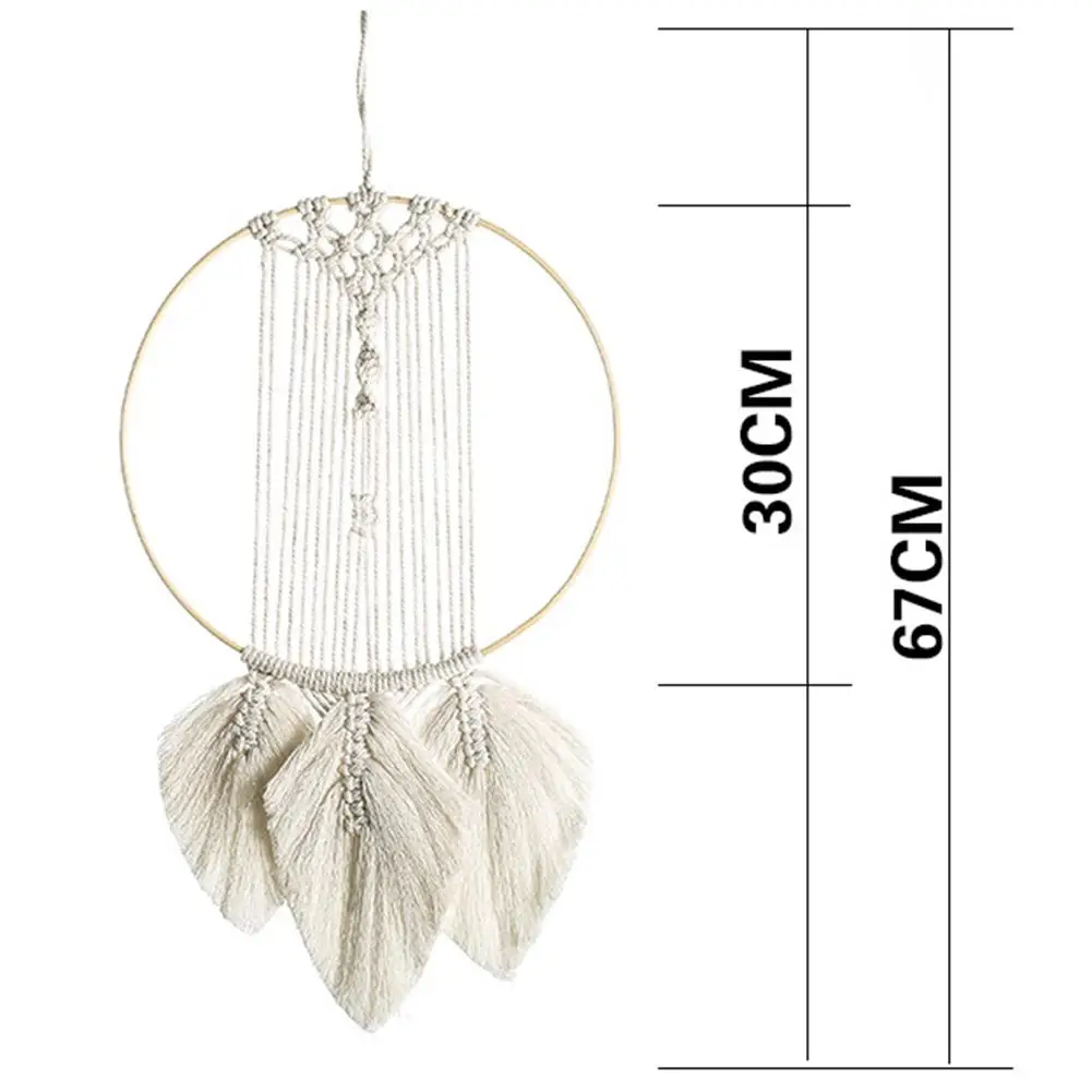 

Macrame Feather Wall Mirrors Espejos Decorativos Makeup Mirror Bath Room Feather Tapestry Wall Boho Decor for Home Living Room