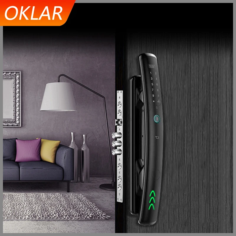 oklar security intelligent lock biometric fingerprint lock with password rfid unlock keyless electronic door lock for home offic free global shipping