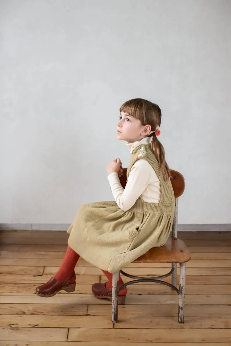 

Baby Girl Knitted Sweater Dress Brand Autumn Toddler Girl Cotton Knit Vest Dresses Girl Princess Vintage Frock Children Clothing