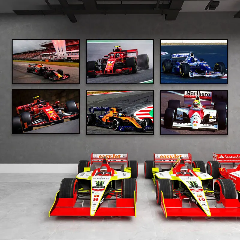 

Sport And Racing Car Competition Print Posters Canvas Paintings Nordic Wall Art Pictures Club Living Room Home Decorative Mural