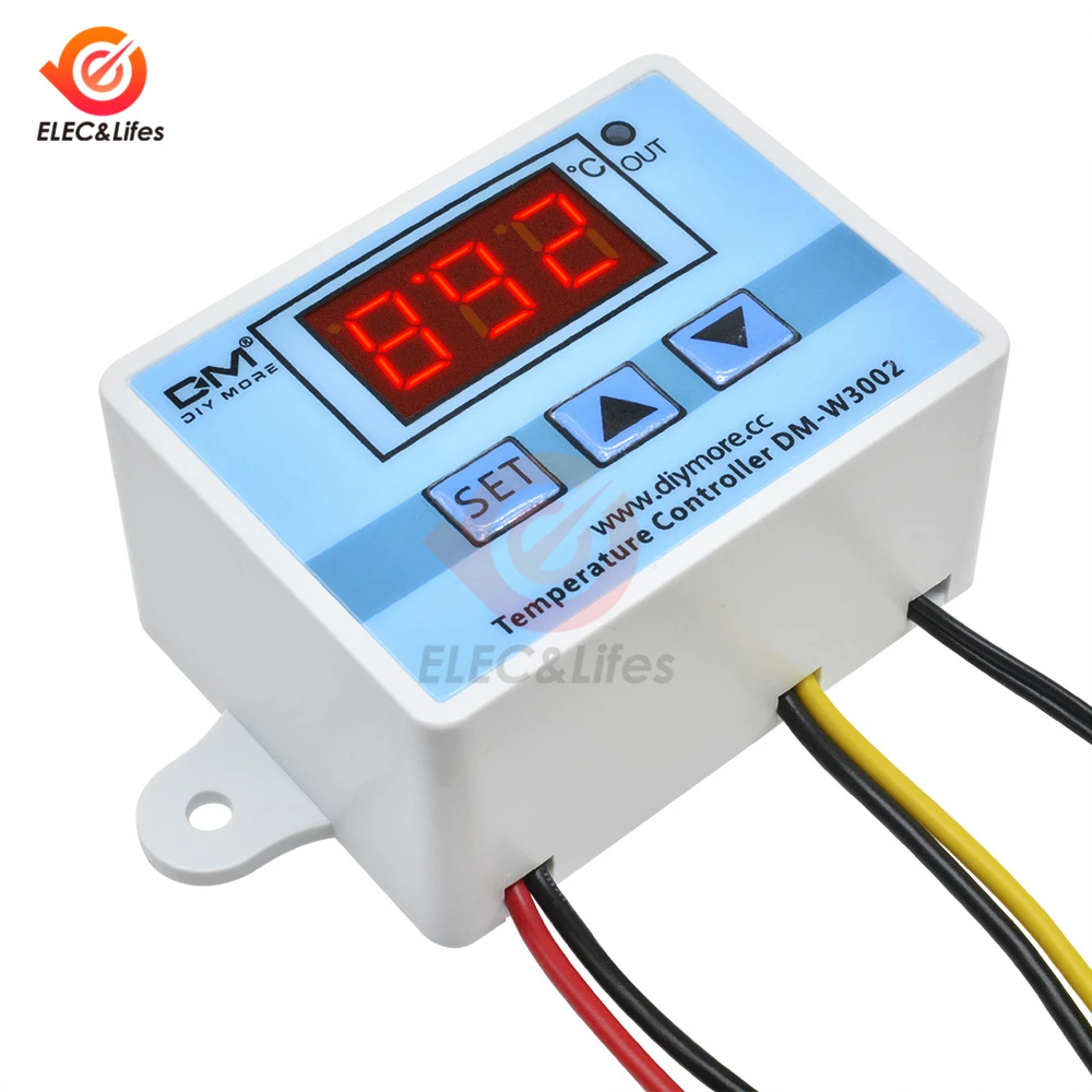 XH-W3002 DC 12V 24V AC 110 V-220 V цифровой светодиодный регулятор температуры ler 10A переключатель управления термостатом с датчиком W3002