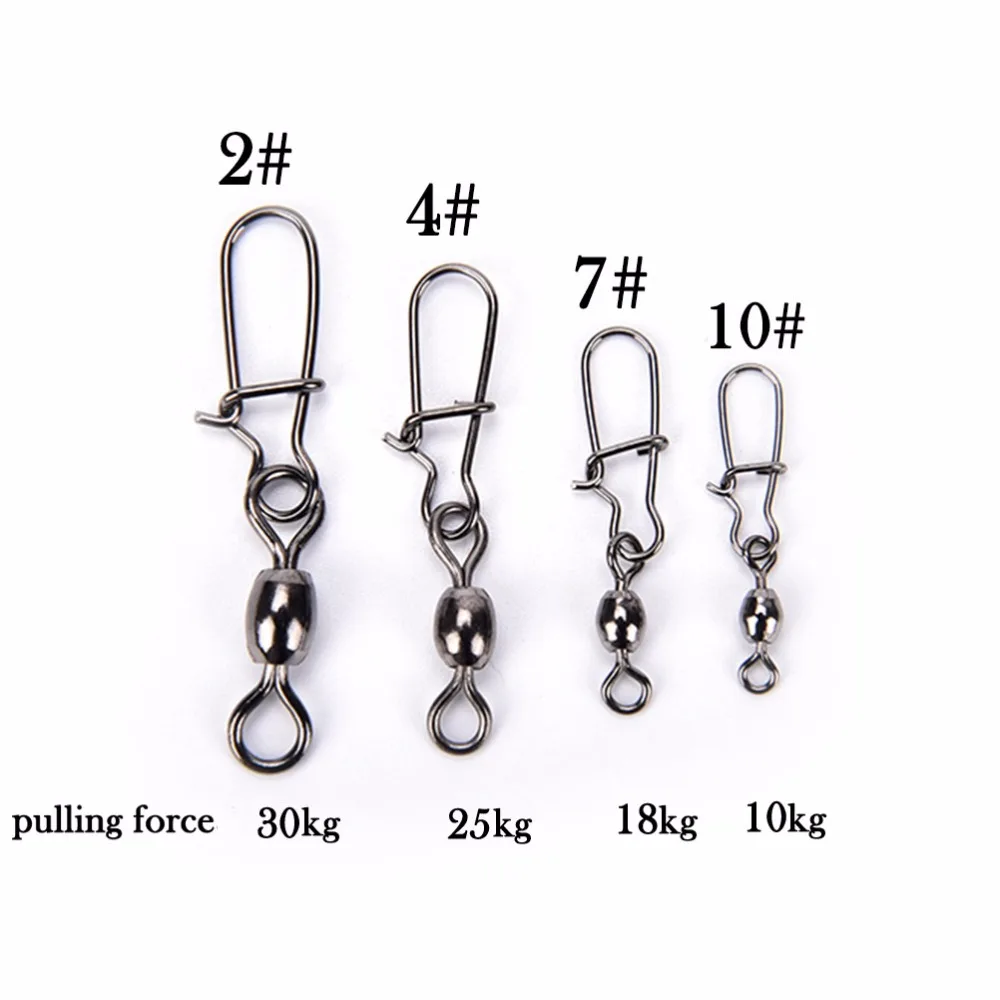 10 шт. 2 #4 #10 # вращающийся рыболовный вертлюг с хорошей защелкой рыболовные