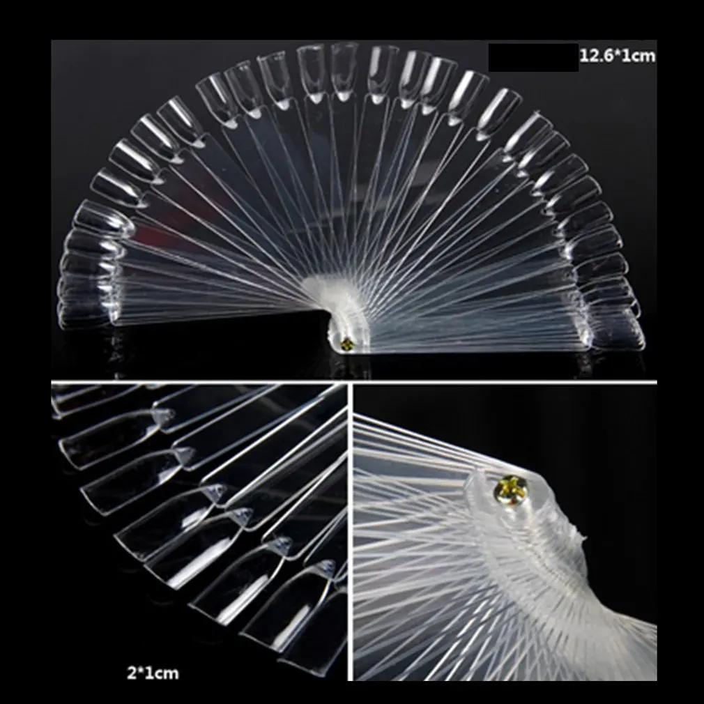 

50/Set Nail Art Tips Display Practice Sticks Fan Shaped Nail Polish Swatches Nail Color Sample Nail Art Tools Supplies