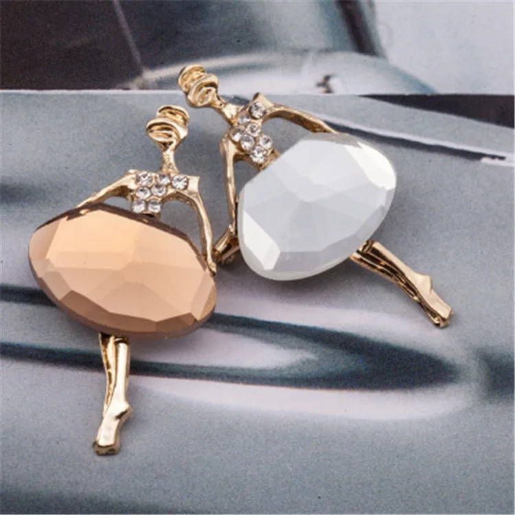 Korean version of the popular accessories beautiful ballet girl temperament big crystal ladies brooch modern fashion jewelry | Украшения и