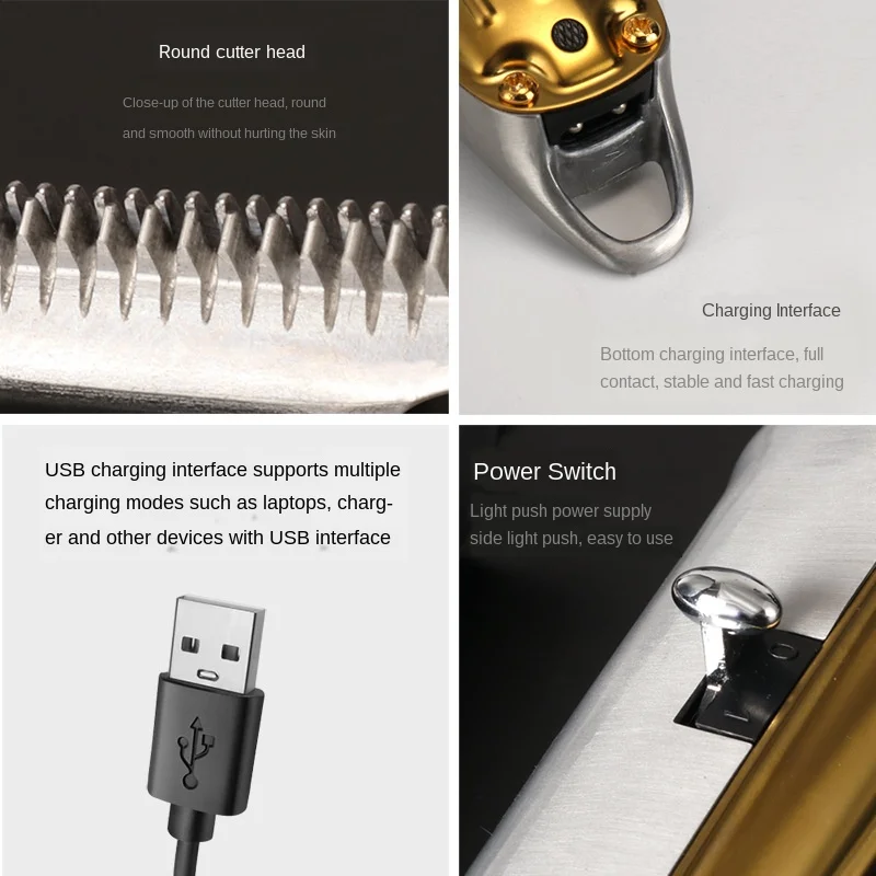 

Kemei Hair Trimmer Cordless Professional USB Rechargeable Hair Clipper Oilhead Haircut Machine Carving Line Metal Body KM-1973