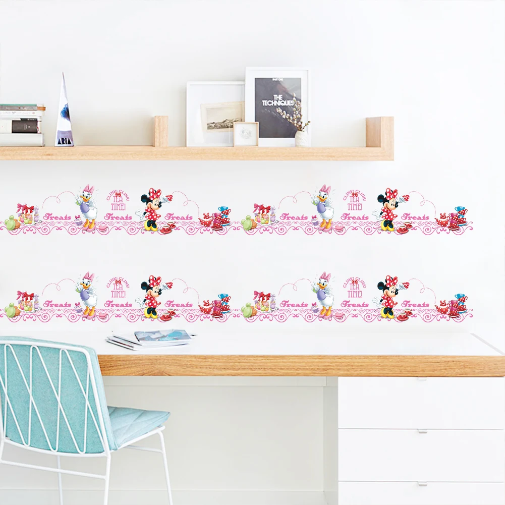 Микки Минни Маус наклейки на стену спальня домашний Декор Аксессуары мультфильм