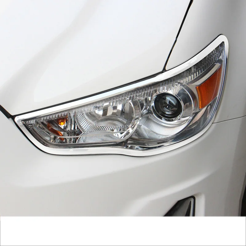 Lsrtw2017 накладка на переднюю заднюю фару для Mitsubishi Outlander Sport Asx RVR 2011-, аксессуары для интерьера, молдинги - Название цвета: front headlight trim