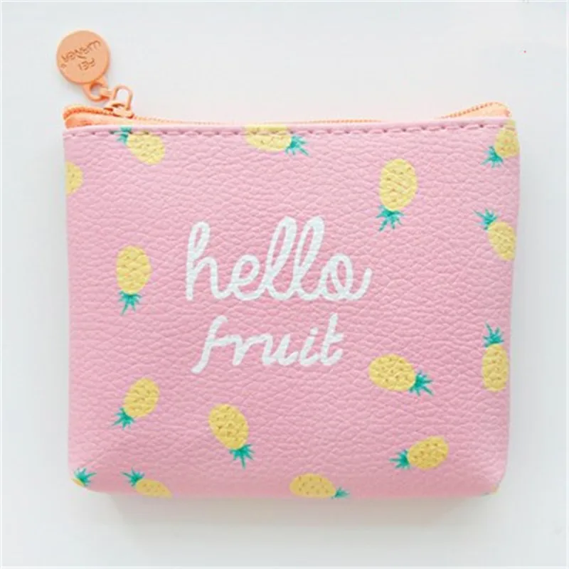 Новые кошельки для монет с мультяшными животными и фруктами женские Мини