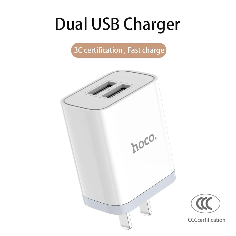 HOCO 5 V/2.1A двойное зарядное устройство USB быстрая зарядка зарядное устройство адаптер для iphone ipad mini samsung Xiaomi - Тип штекера: Only Charger