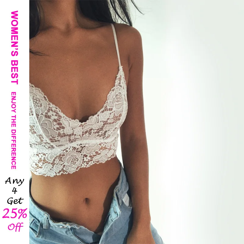 

bralette French Female bra Underwear Sexy Hollow Lace without Rims Bra Ultra-Thin Small Chest Thin Strips Bottoming Sling