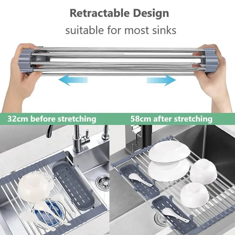 Многофункциональная кухонная полка для слива органайзер стойка лоток хранения