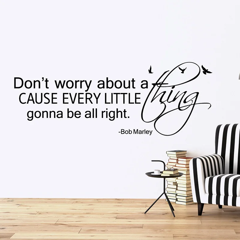 

Don't worry about a thing, cause every little thing gonna be alright Wall Quotes Stickers, inspire quotes wall decal, love quote