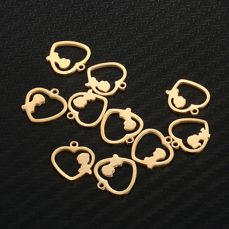 

Подвеска в виде сердца из нержавеющей стали, 10 шт./лот