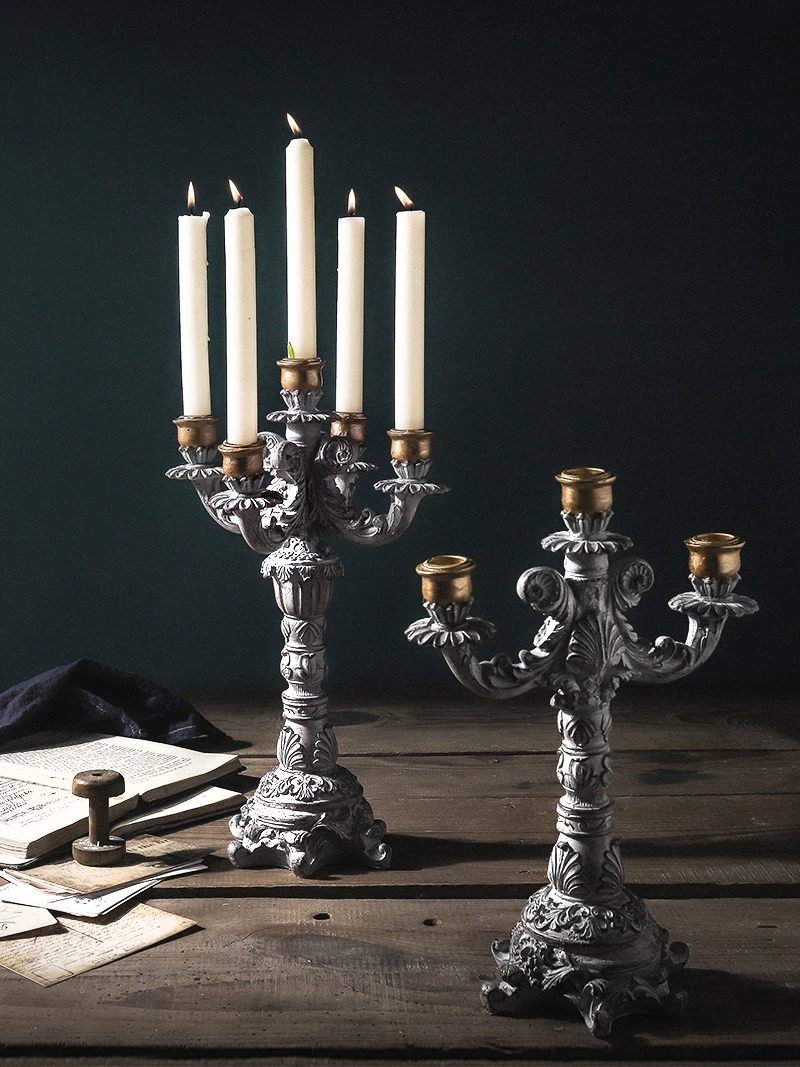 Американский Ретро Подсвечники Смола Подсвечник креативный винтажный барный