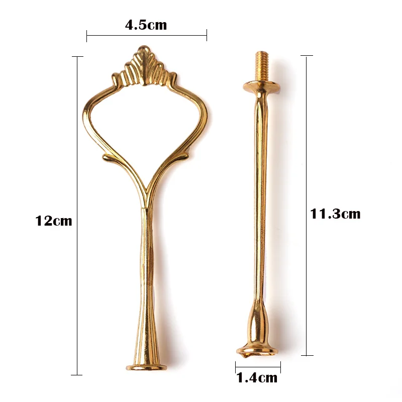 

1 Set Zinc Alloy Fruit Kitchen Dish Plate Handle 2/3 Tier Cake Dish Rack Tray Cake Cupcake Plate Stand Handle Hardware