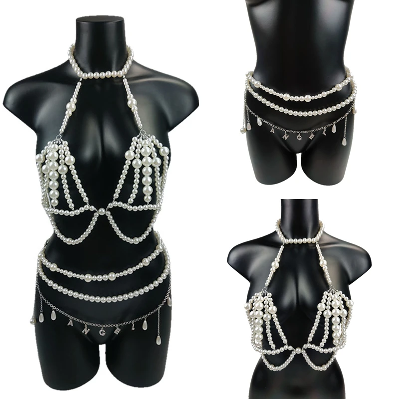 

Chest Chain Body Chain Body Jewelry for Women Fashion Luxury Peal Waist Chain Pendant Bikini Sexy Bra Dress Accessories Gift