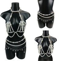 chest chain body chain body jewelry for women fashion luxury peal waist chain pendant bikini sexy bra dress accessories gift