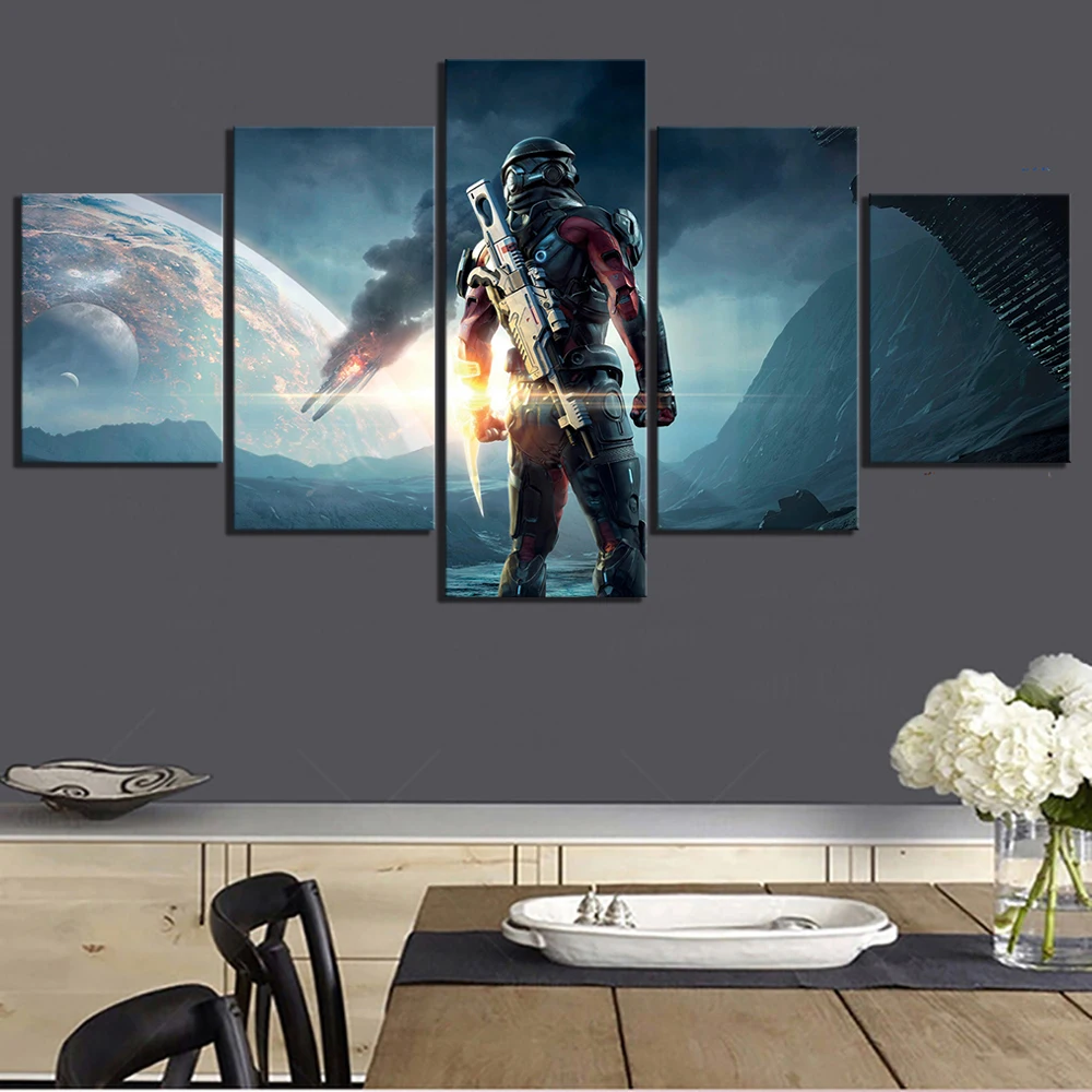 5 шт. Фантастическое искусство картины массовый эффект Андромеда видео игра