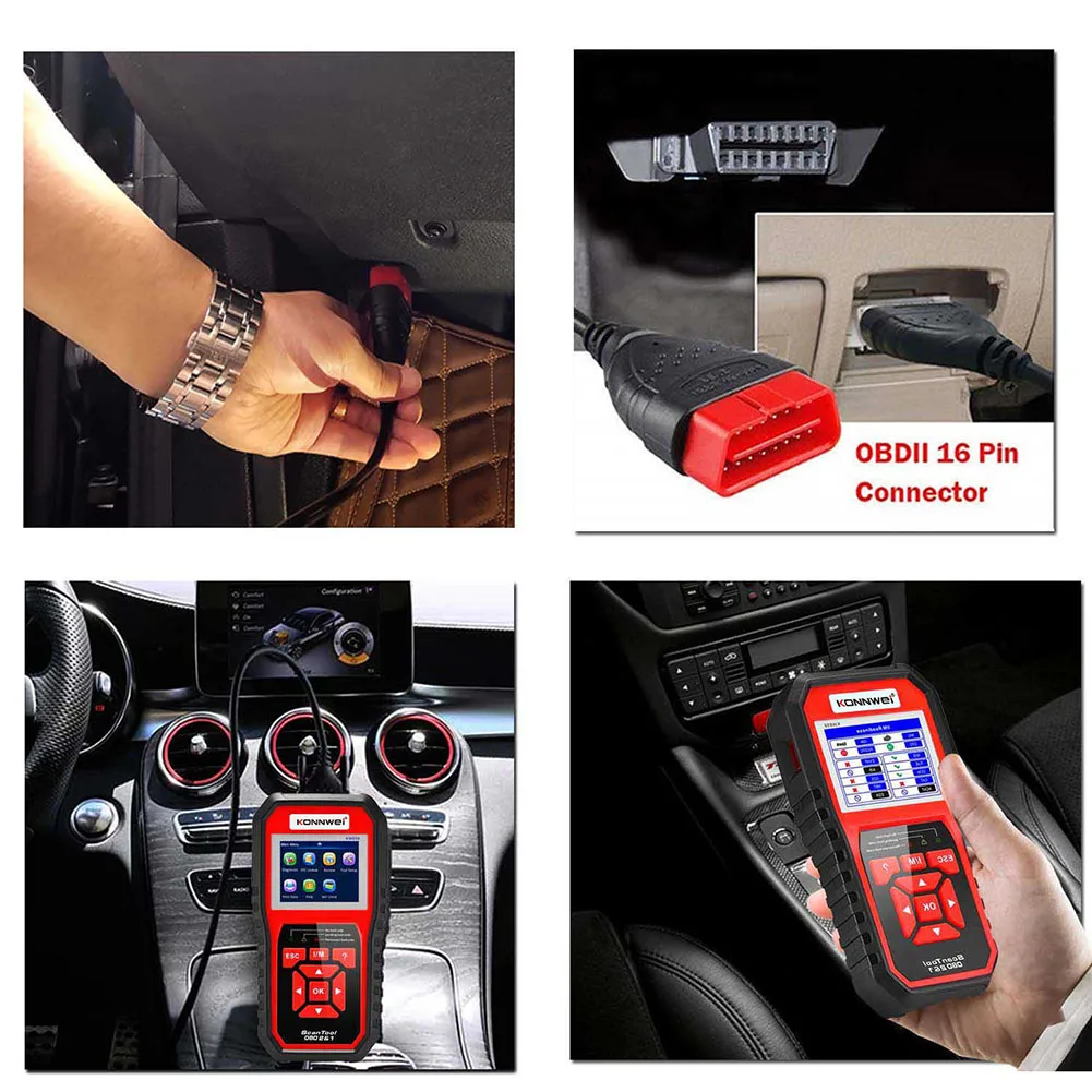 Профессиональный OBD2 сканер автомобильный KW850 считыватель кодов OBD II и EOBD
