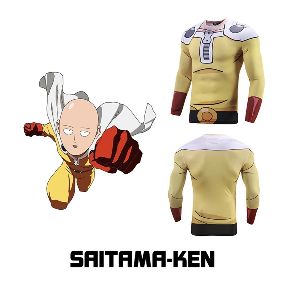 SAITAMA KEN футболка Фитнес быстросохнущая штаны в обтяжку 3D рубашка Косплэй костюм