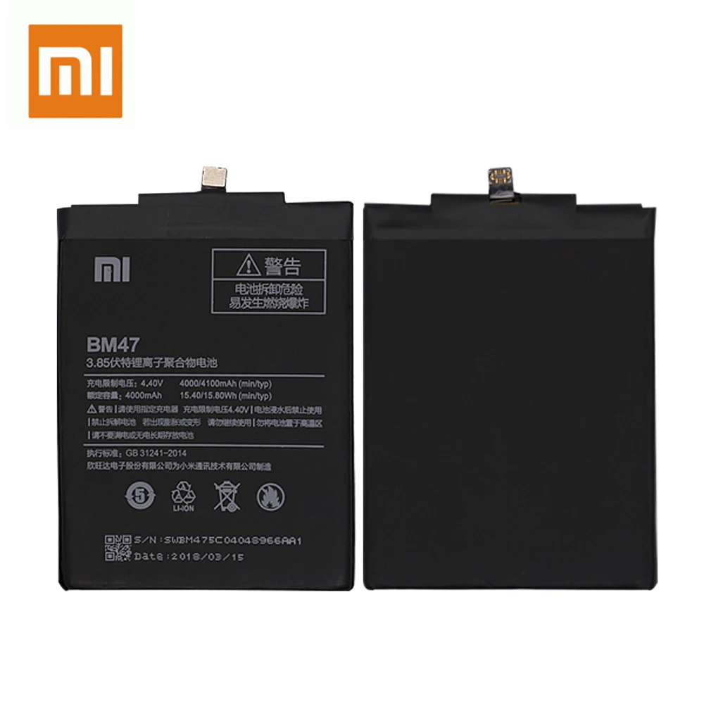 Оригинальный аккумулятор Xiao Mi BM47 для Redmi 3 S 3X 4X pro Hongmi 4 X 4000 мАч 10 шт. | Мобильные