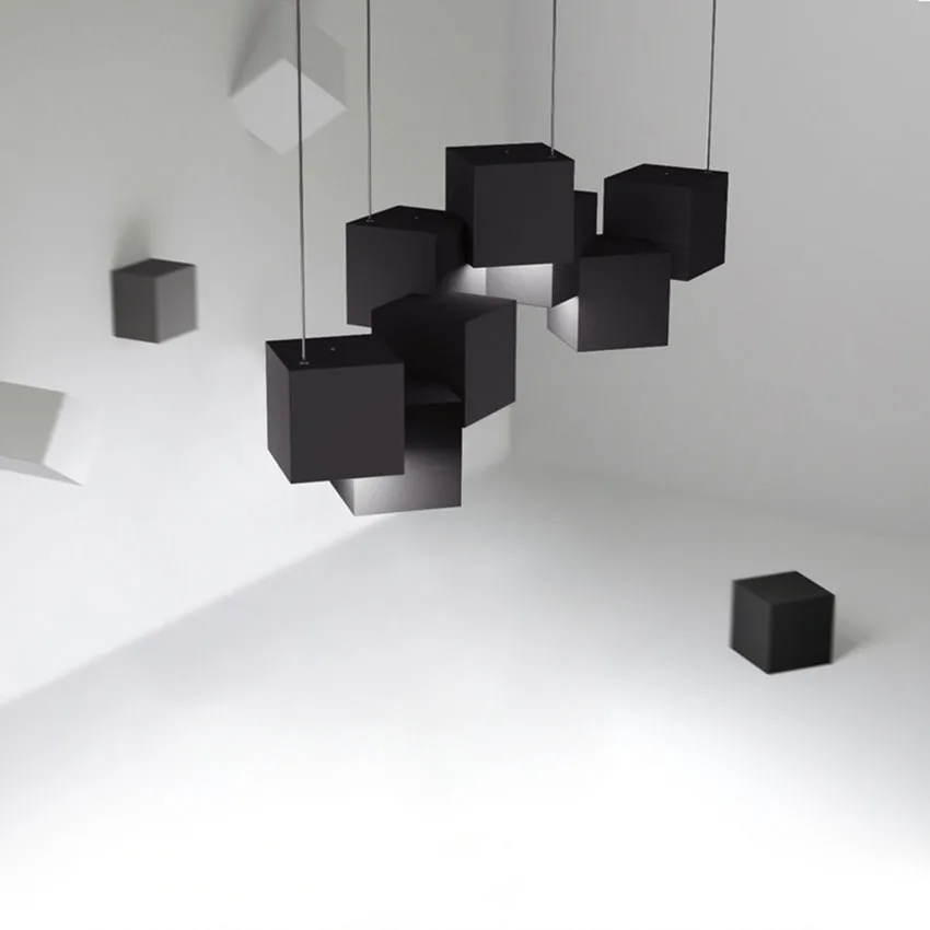 Современный светодиодный чердак белый/черный подвесной светильник со