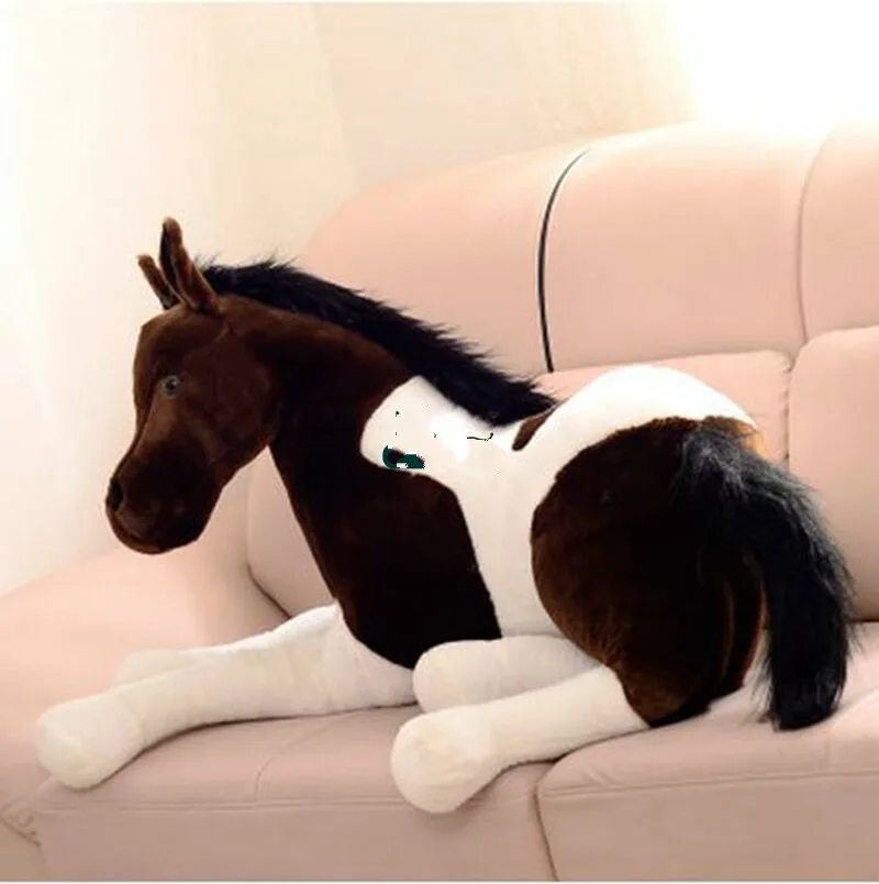 Гигантская мягкая лошадь 130 см X 60 плюшевая эмульсионная игрушка-Зверюшка кукла