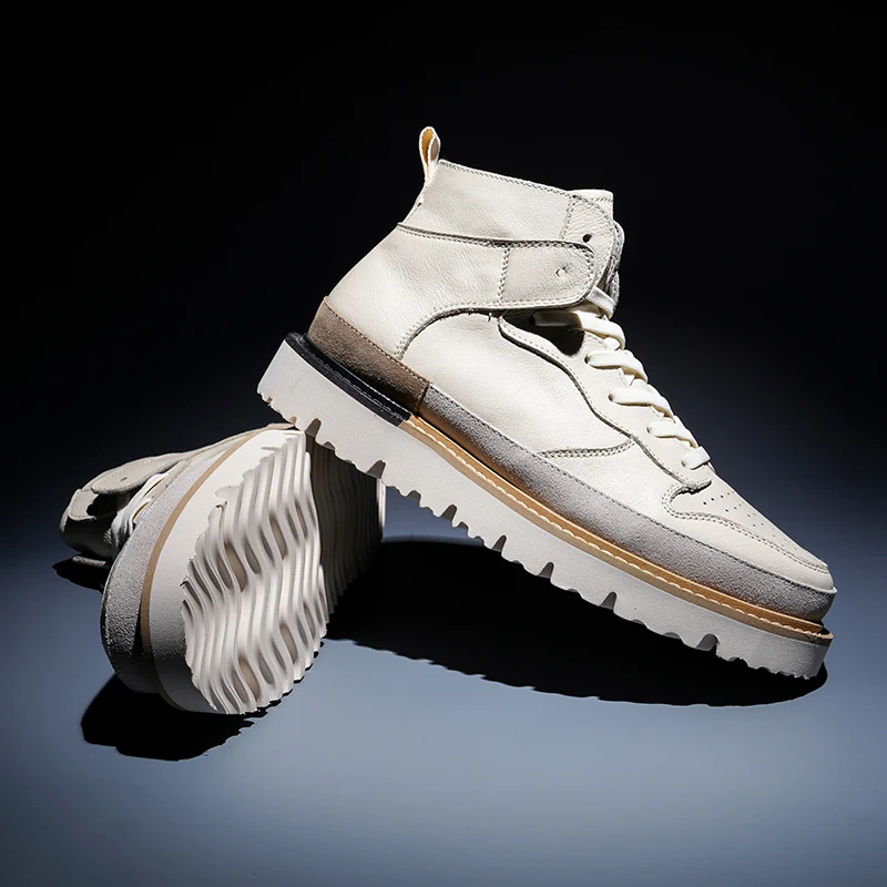 Модные брендовые рабочие ботинки мужские на платформе со шнуровкой в английском