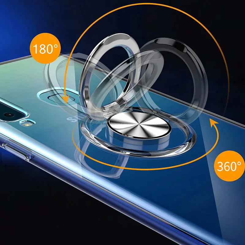 Кронштейн чехол s для samsung Galaxy A9 Pro роскошный Магнитный Автомобильный держатель Подставка прозрачный силиконовый чехол для samsung A9 Pro чехол