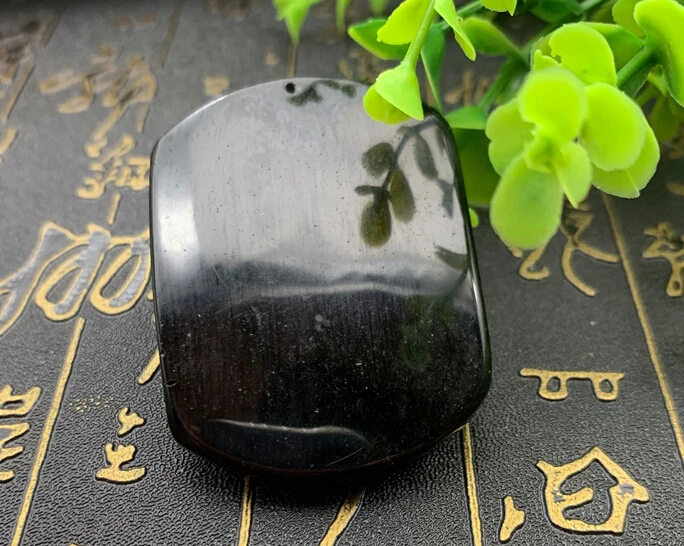 

Natural Obsidian Wolf Totem pendant jade big wolf head crystal Obsidian Necklace frosted wolf brand + FREE rope