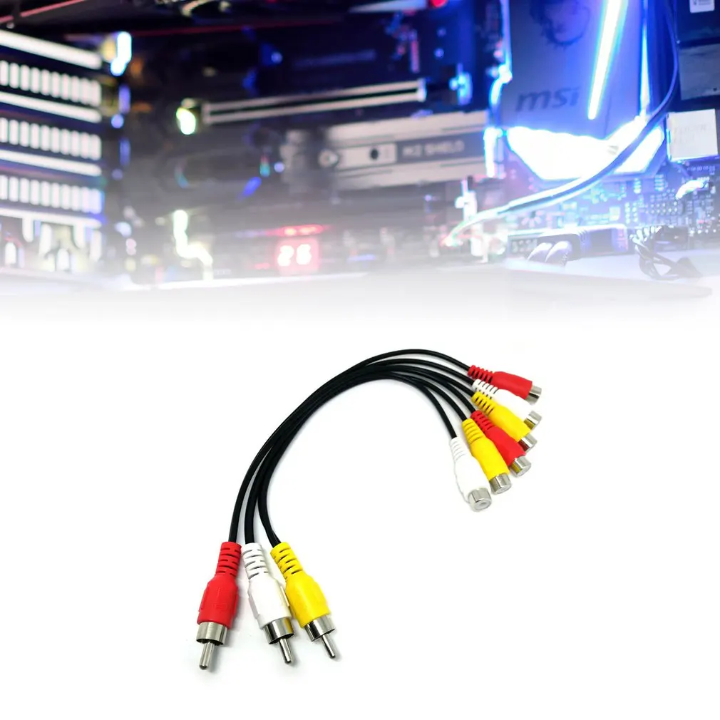 3RCA штекер-гнездо 6RCA штекер NC XQIN сплиттер Аудио ТВ DVD видео кабель адаптера AV |