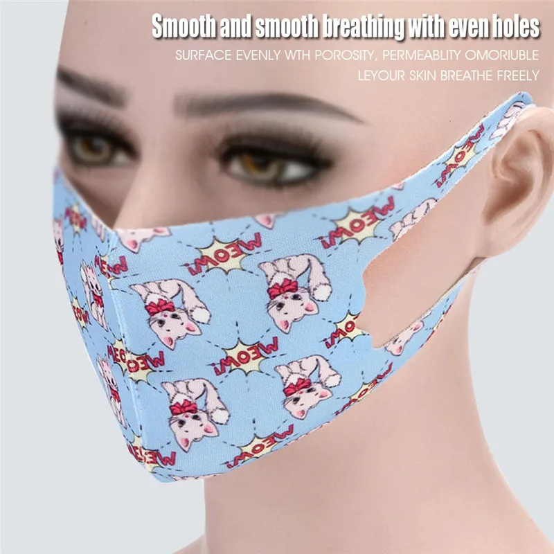 5Pcs Breathable Cotton PM2.5 Children Mouth Mask Cute Cartoon Rabbit Flower Smog Warm Dust Fits 2-10 Years Old Kids | Красота и