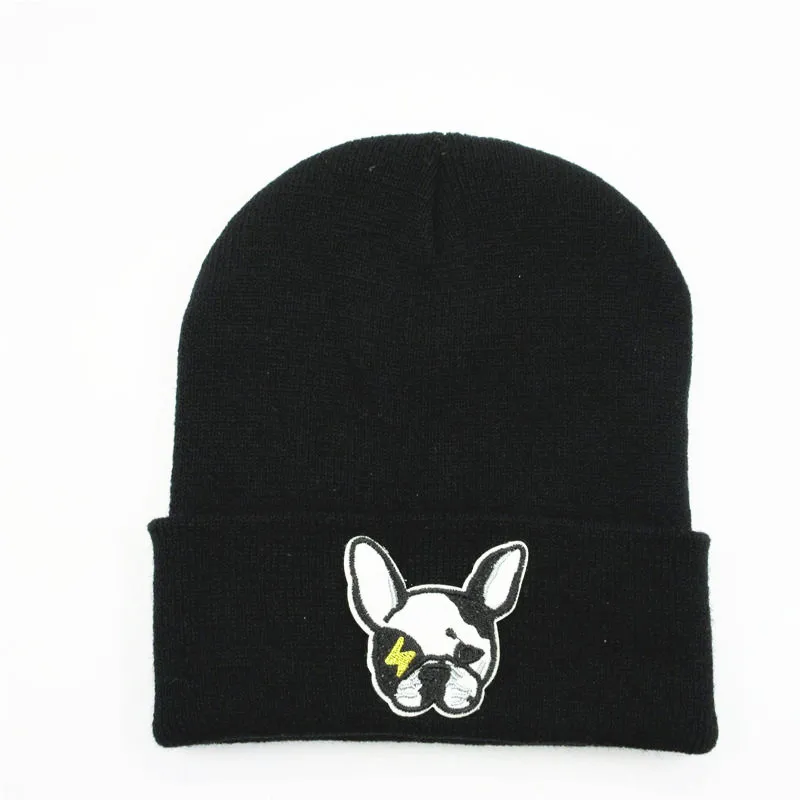 

Cartoon dog embroidery Thicken knitted hat winter warm hat Skullies cap beanie hat for men and women 193