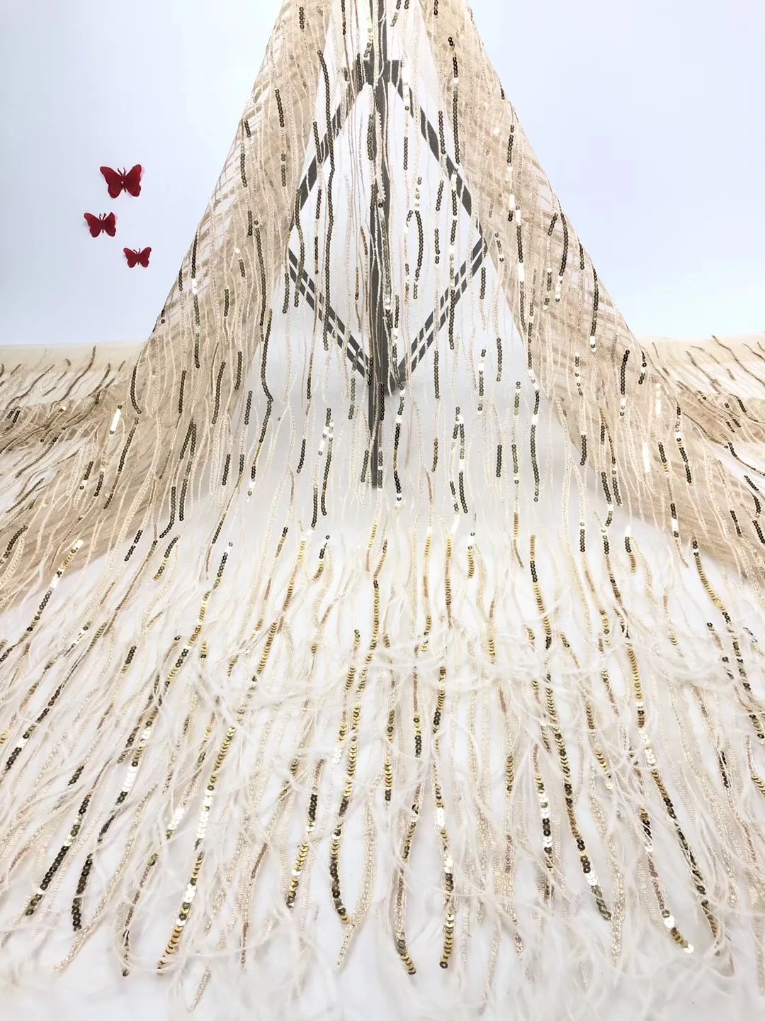 Последние зеленые нигерийские французские сетчатые кружевные ткани с вышивкой