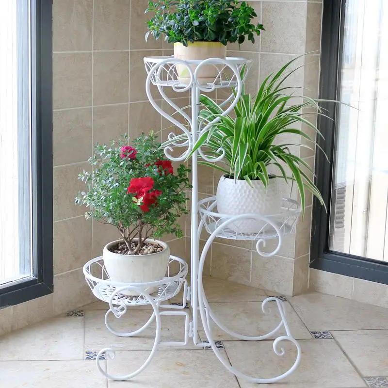 Железная Цветочная полка балкон для цветочных горшков с многослойным покрытием