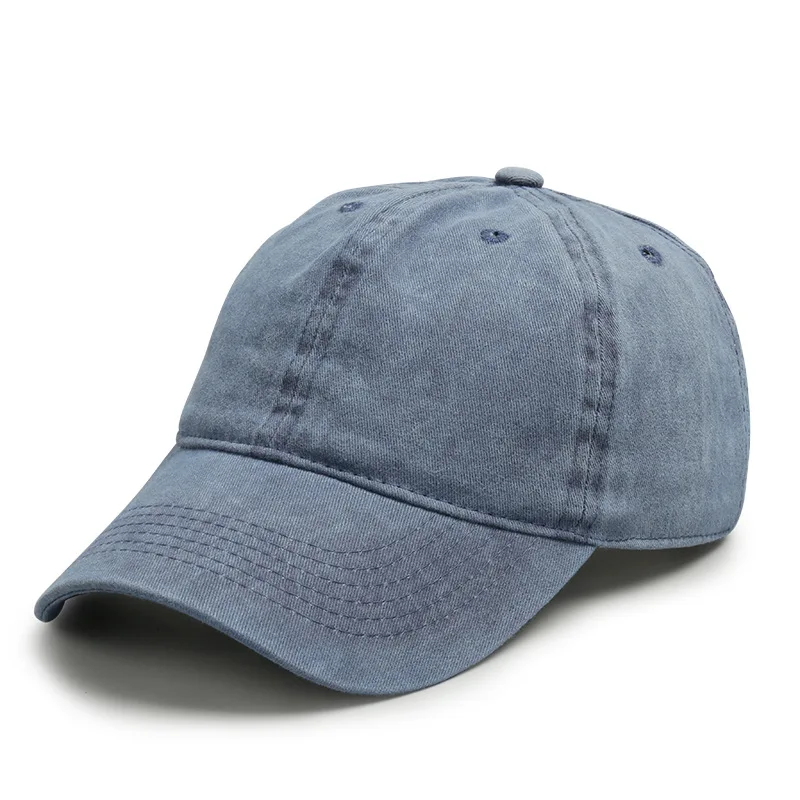 

Vintage Washed Denim Adjustable Dad Hat Solid Color Cotton Twill Baseball Cap Casual Sun Cap Breathable Summer Hat
