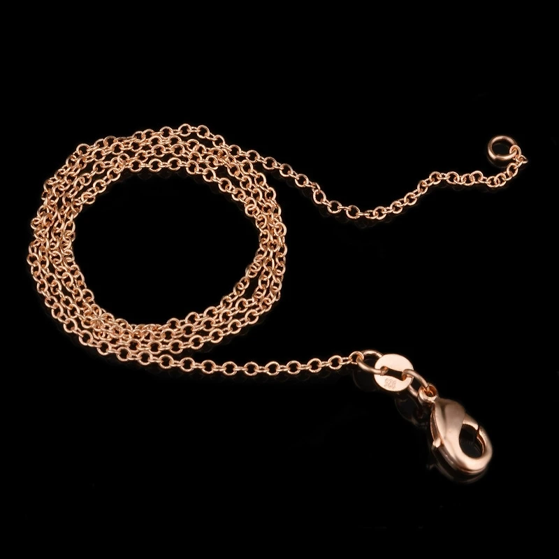 

OMHXZJ Wholesale Personality Fashion OL Woman Girl Party Wedding Gift Gold 1MM Cross Chain 18KT Gold Chain Necklace NC160